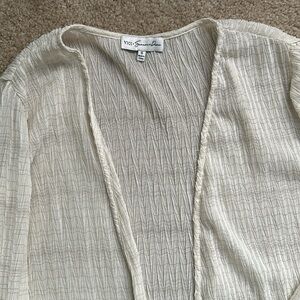 VICI x Summer of Diane Gauzy Ivory with Metallic Gold Detail Swim Cover Up Small